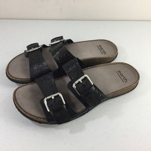 Earth 8.5 Black Sand Antigua Leather Sandal